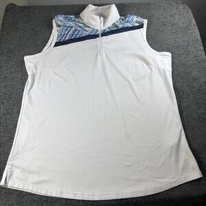 Bermuda Sands 2XL Sleeveless Golf Activewear Womens Zip Front Top